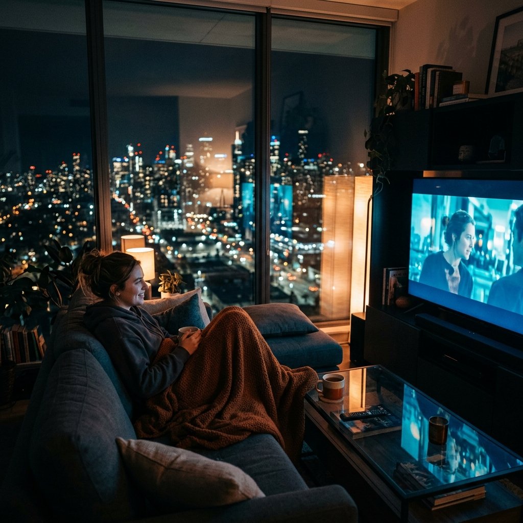 24/7 non-stop streaming entertainment — late night movies and continuous live TV channels